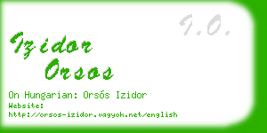 izidor orsos business card